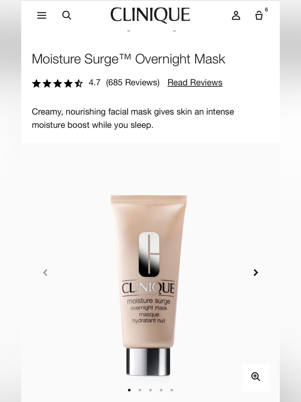 New Clinique Moisture Surge Overnight Mask in 3.4 fl oz